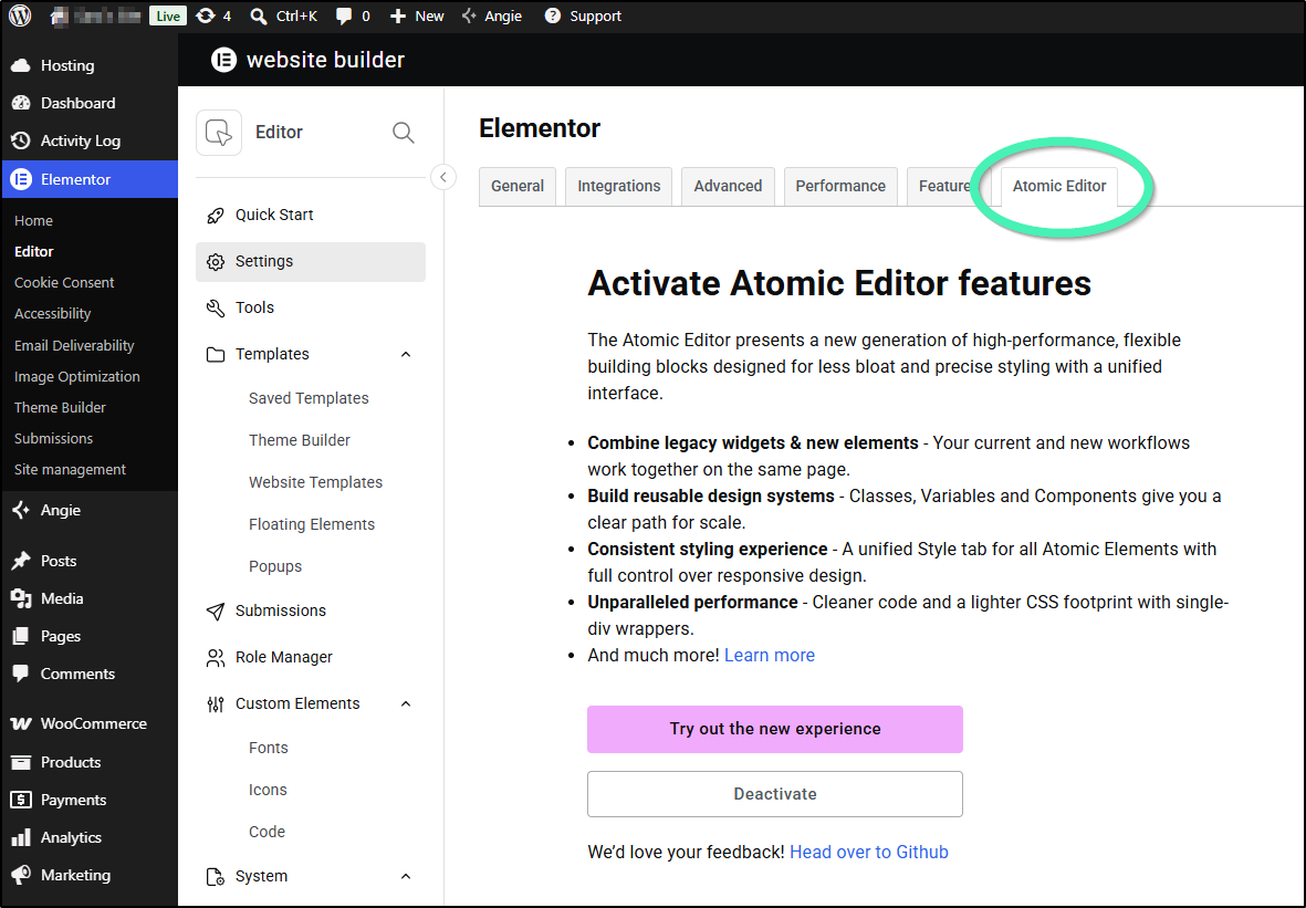 atomic editor
