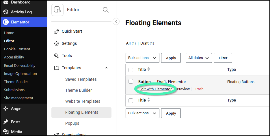 edit with elementor