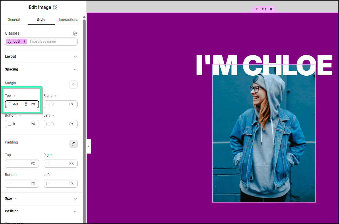 negative margin image