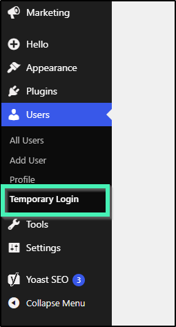 temp login users